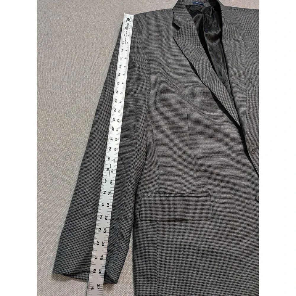 Turnbury Men's Blazer 46L Gray Houndstooth Wool Stretch Sport Coat Suit Jacket